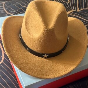Stylish Tan Cowboy Hat with Black Band
